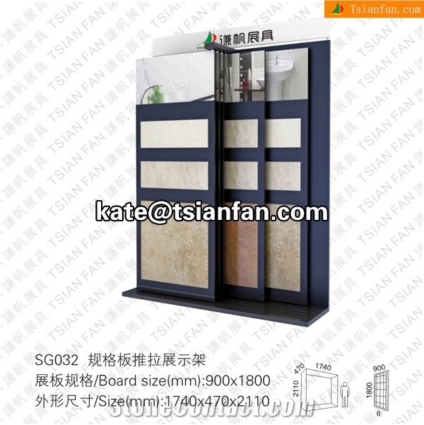 SG032 Stone Display Stand, Ceramic Tile Display Racks, Mosaic Tile Display Shelves, Floor Displays