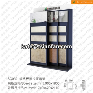 SG032 Stone Display Stand, Ceramic Tile Display Racks, Mosaic Tile Display Shelves, Floor Displays