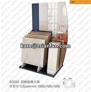 SG033 Stone Display Stand, Ceramic Tile Display Racks, Mosaic Tile Display Shelves, Floor Displays