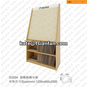 SG034 Stone Display Stand, Ceramic Tile Display Racks, Mosaic Tile Display Shelves, Floor Displays