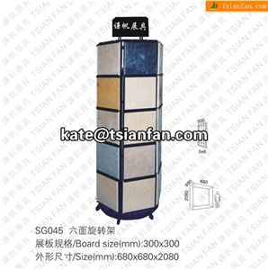 SG045 Stone Display Stand, Ceramic Tile Display Racks, Mosaic Tile Display Shelves, Floor Displays