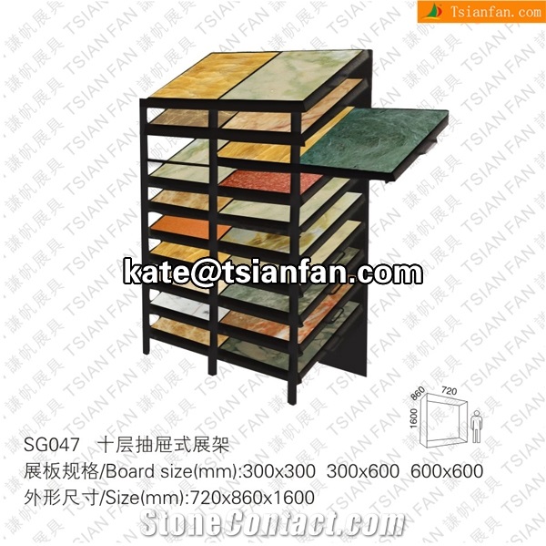 SG047 Stone Tile Advertising Display Shelves