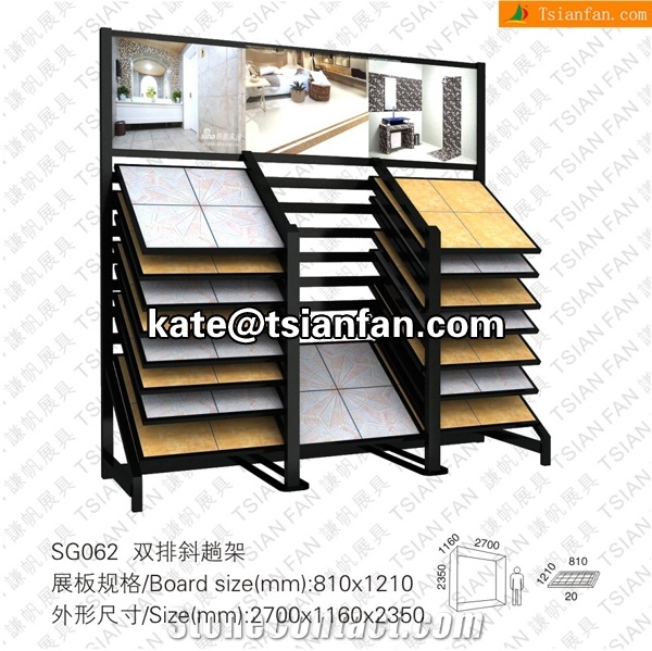 SG062 Display Stand, Ceramic Tile Display Racks, Mosaic Tile Display Shelves, Floor Displays