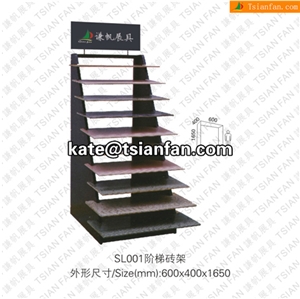 SL001 High Quality Multistep Floor Stone Tile Display Stand Rack
