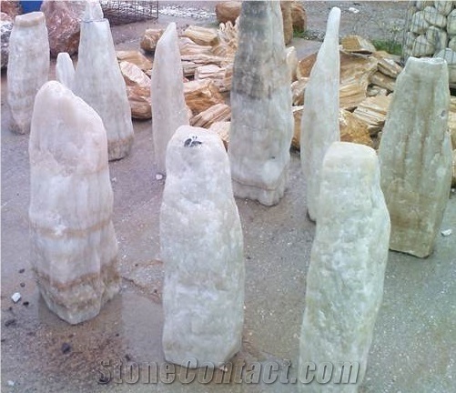Ice Stone Monolith, White Quartzite Garden Landscaping Stone