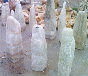 Ice Stone Monolith, White Quartzite Garden Landscaping Stone