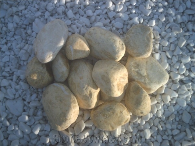 Yellow Daisy Pebble Stone for Garden Landscaping Stone, DAISY STONE Yellow Marble Landscaping