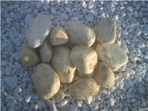 Yellow Daisy Pebble Stone for Garden Landscaping Stone, DAISY STONE Yellow Marble Landscaping