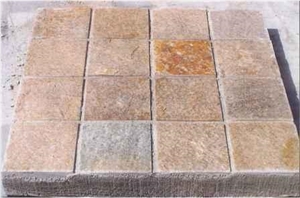 Gneiss Pavers,Tumbled Golden Brown Gneiss Pavement Sets