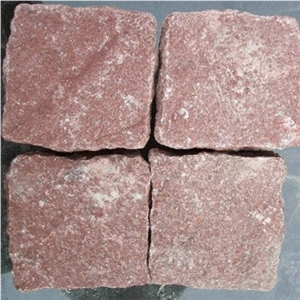 Red Porphyry Granite Paving Cube Stone