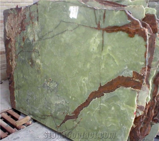 Iran Green Onyx Slabs & tiles, polished onyx floor covering tiles 