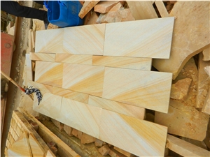 Yellow Wooden Sandstones Slabs & Tiles