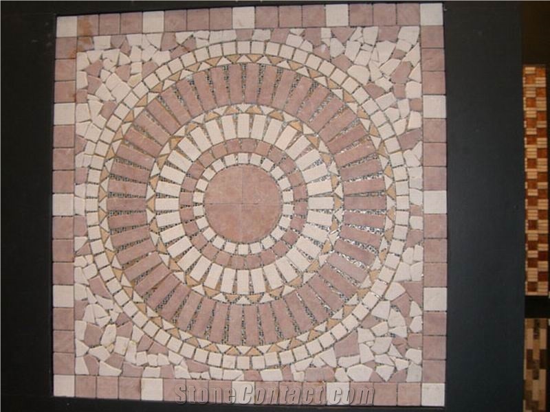 Marble Mosaic Medallion, Square Floor Marble Medallion