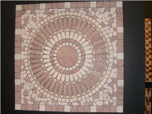 Marble Mosaic Medallion, Square Floor Marble Medallion