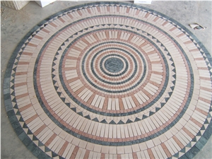 Round Stone Mosaic Mural & Marble Mosaic Pattern