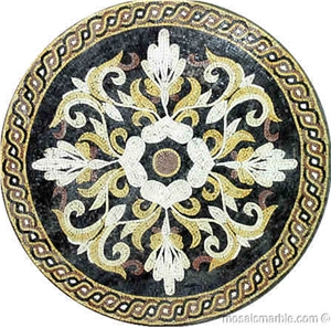 Round Stone Mosaic Mural & Marble Mosaic Pattern