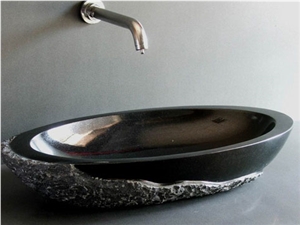Shanxi Black Granite Sink, Oval Black Granite Basins
