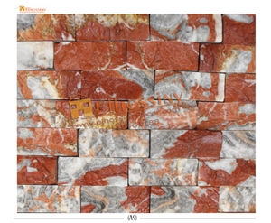Red France Marble Split Mosaic Wall Tiles