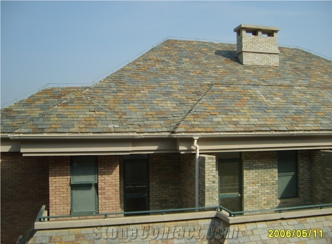 Roof Tiles Rustic Slate, China Rust Slate Roof Tiles