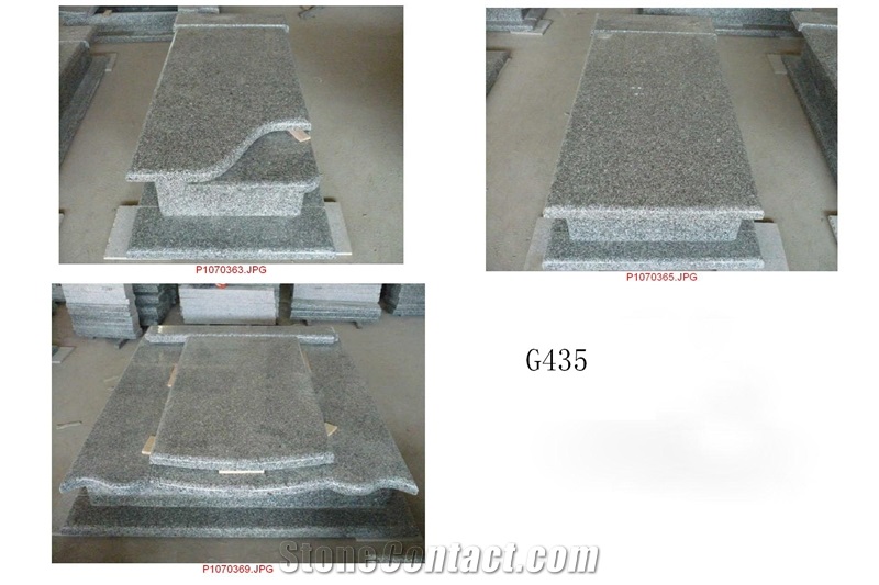 G435 Tombstone, Grey Granite Tombstone