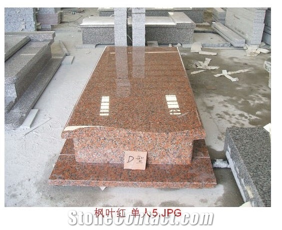 Maple Red Tombstone, Red Granite Tombstone