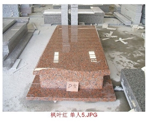 Maple Red Tombstone, Red Granite Tombstone