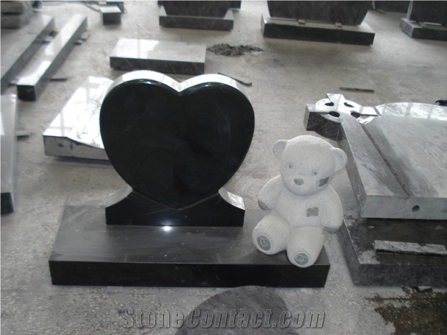 Shanxi Black Headstone, Black Granite Headstone