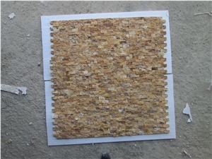 Gold Travertine Split Mosaics