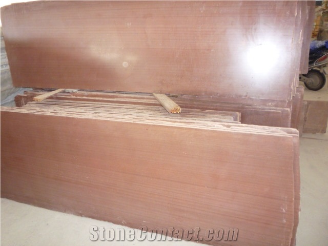 Chinese Red Vein Wooden Sandstone Slabs and Tiles