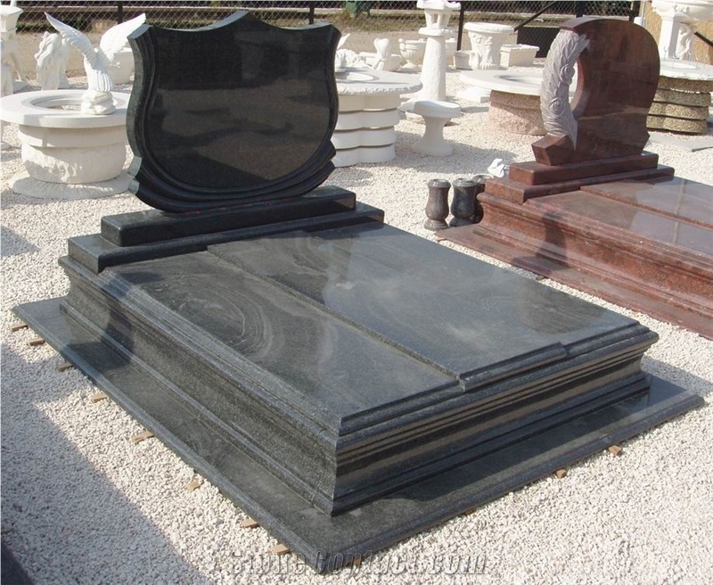 China Dark Green Granite Tombstones, G668 Granite Monument