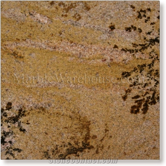 Luxor Granite Tile 12"x12", Brazil Yellow Granite