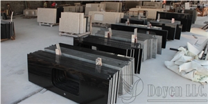 China Absolute Black Kitchen Granite Countertops, Hebei Black Granite Countertops