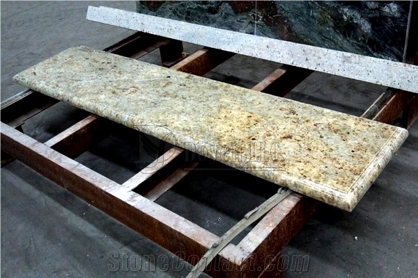 India Madura Gold Polished Granite Countertop, Kashmir Gold Yellow Granite Kitchen Countertop