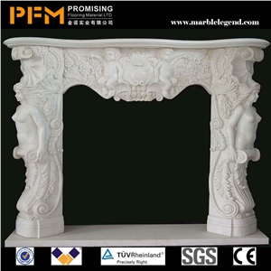 Marble Fireplace, Beige Marble Building, Walling