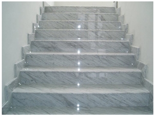 Bianco Venato Gioia Marble Stairs, Bianco Venato Gioia White Marble Stairs