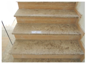 Perlato Adriatico Limestone Stairs, Perlato Adriatico Beige Limestone Stairs