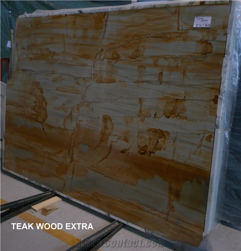 India Teak Wood Marble Slabs and Tiles