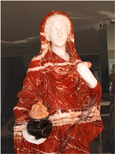 Rosso Diaspro Marble Sculptures, Rosso Diaspro Red Marble Sculptures