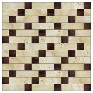 Travertine Mosaic Wood, Brown Travertine Mosaic