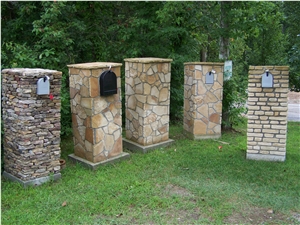 Ashlar Natural Stone Veneer MailBox