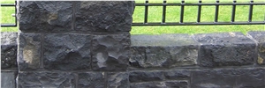 Split Black Andesite Garden Wall, Leith Andesite