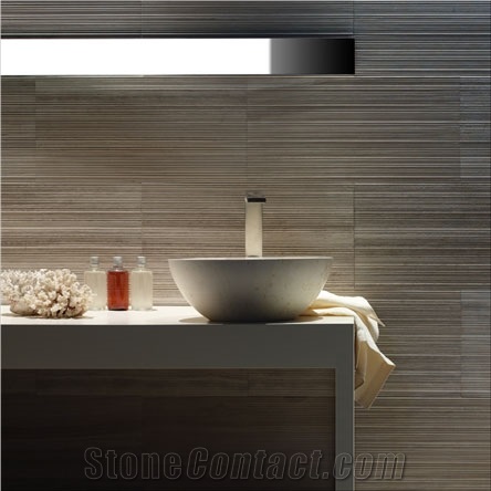 Silk Georgette Bamboo Finish Slabs & Tiles, Italy Grey Limestone