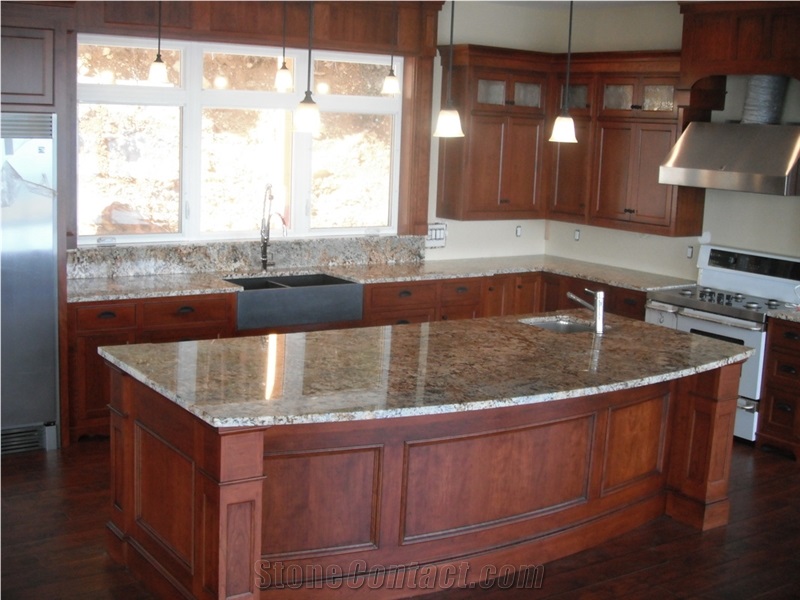 Golden Queen Granite Kitchen Countertop From Canada