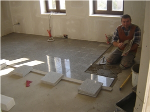 Bianco Cristal Granite Floor Installation