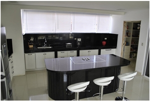 Negro Absoluto Granite Kitchen Countertop, Absolute Black Granite Kitchen Countertops