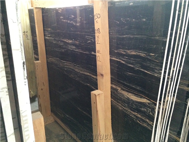 Picasso Nero Marble Slabs & Tiles, Turkey Black Marble from Turkey ...