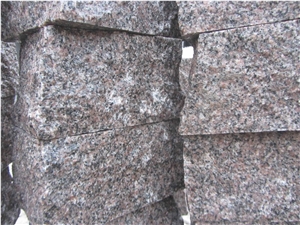 G354 Red Granite Split Cube Cobble Stone