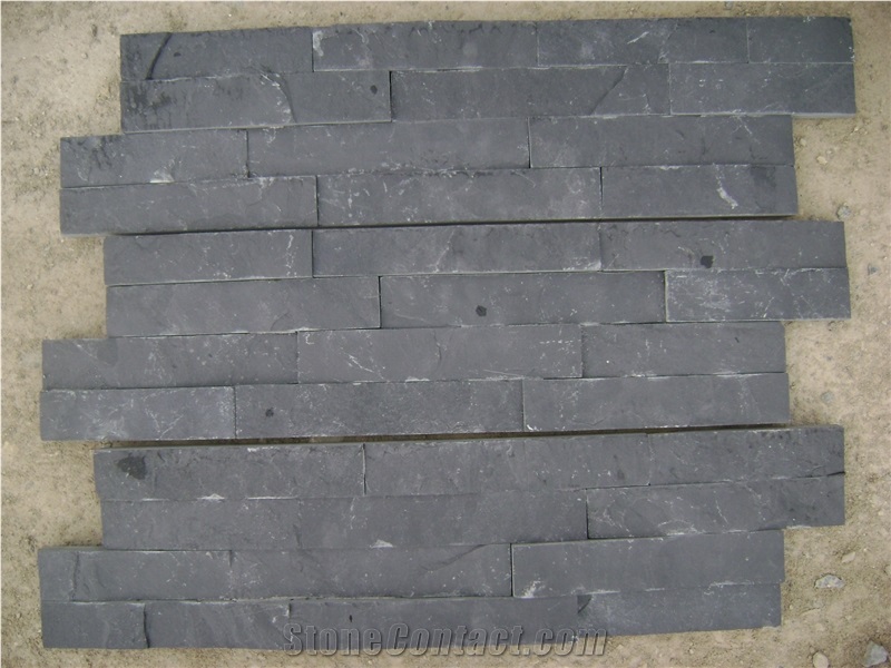 P018 Black Flat Culture Slate, Ledge Stone