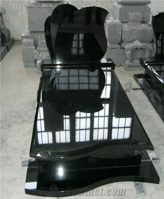 Shanxi Black Granite Tombstone Grave Stone