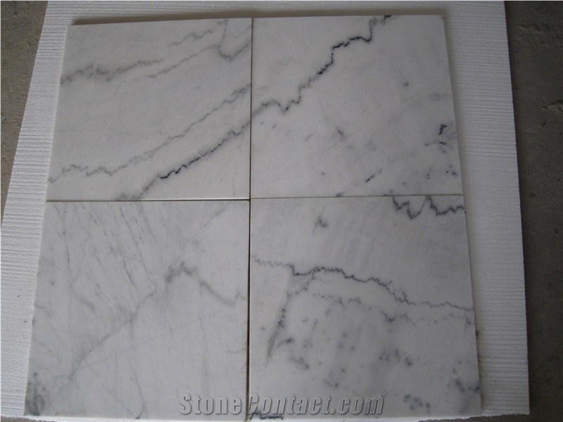 Polished Chinese Guangxi White Marble Tiles for Flooring